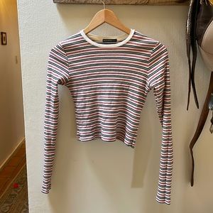 Brandy Melville Striped Ribbed Tee